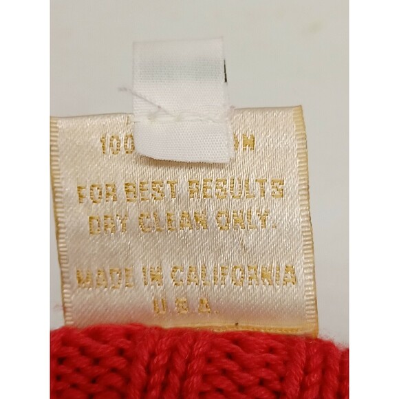 Vintage Von Saken Sweater Cardigan S Red Crystal Zipper Ribbed Bling USA Glam - Picture 9 of 9